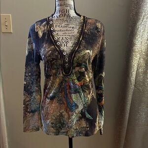 Alberto Makali Artistic Long Sleeve Top - Multicolor